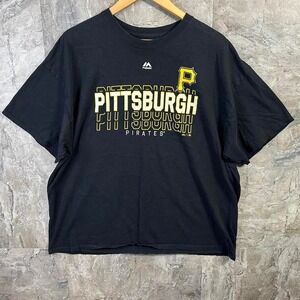 Majestic Pittsburgh Pirates‎ MLB black and yellow cotton t-shirt Men's 2XL